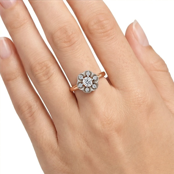 Кольцо из комбинированного золота с бриллиантами