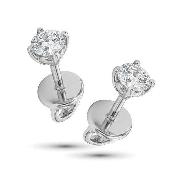 Серьги из родированного золота с бриллиантами