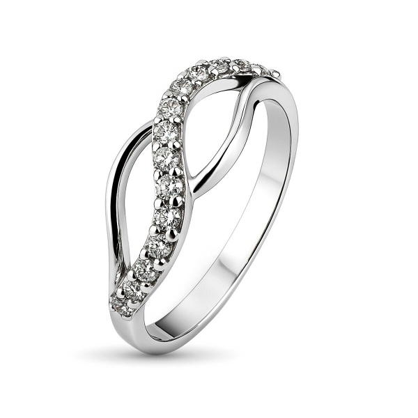 Кольцо из белого золота с бриллиантами