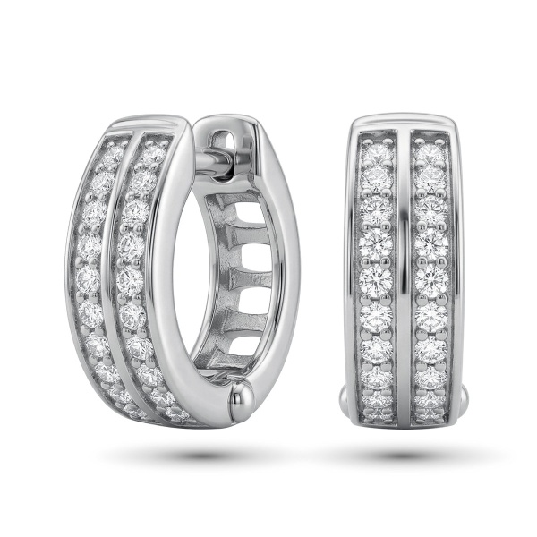 Серьги из родированного золота с бриллиантами