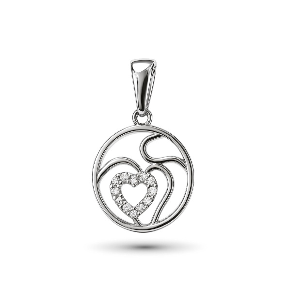 Подвеска из белого золота с бриллиантами