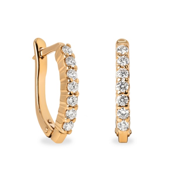 Серьги из желтого золота с бриллиантами