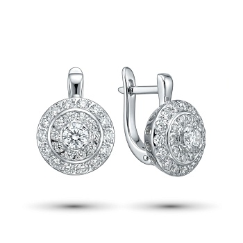 Серьги из белого золота с бриллиантами