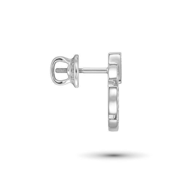 Серьги из родированного золота с бриллиантами