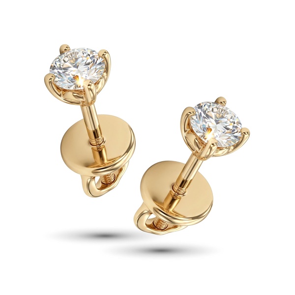 Серьги из желтого золота с бриллиантами