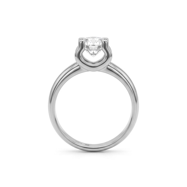 Кольцо из родированного золота с бриллиантами