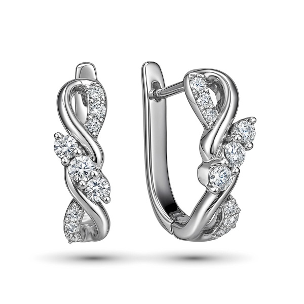 Серьги из белого золота с бриллиантами