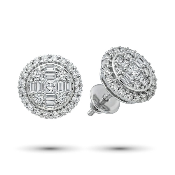 Серьги из белого золота с бриллиантами