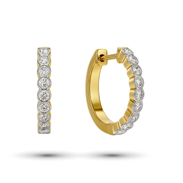 Серьги из желтого золота с бриллиантами