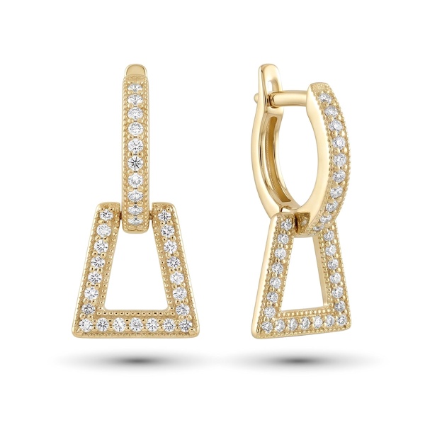 Серьги из желтого золота с бриллиантами