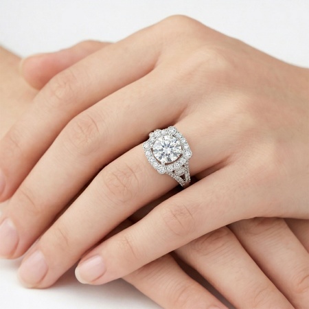 Кольцо из белого золота с бриллиантами