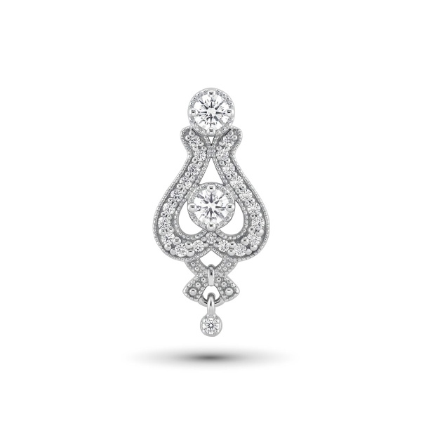 Подвеска из родированного золота с бриллиантами