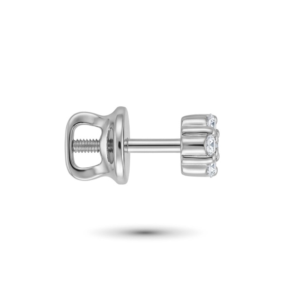 Серьги из родированного золота с бриллиантами