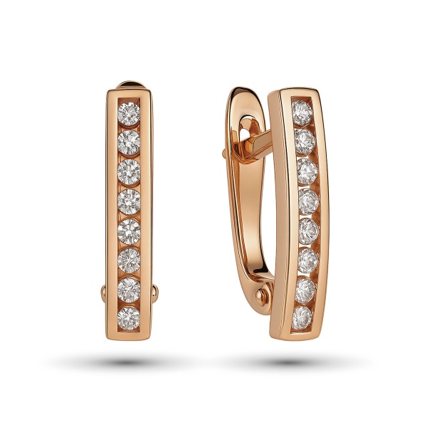 Серьги из красного золота с бриллиантами