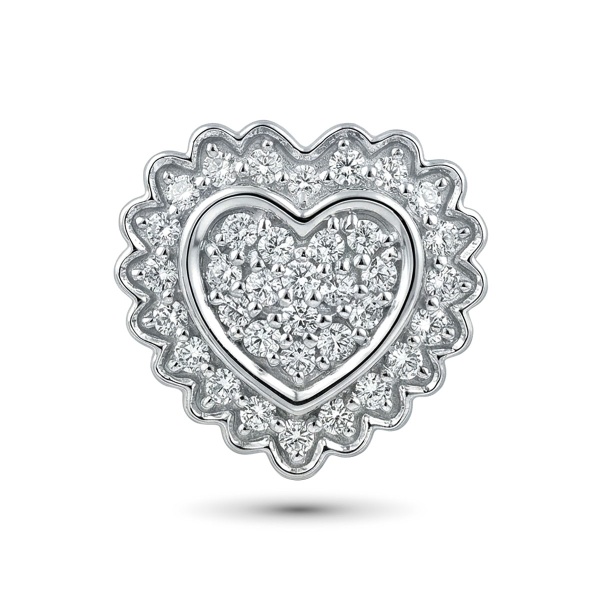 Подвеска из белого серебра с бриллиантами