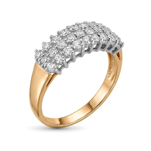 Кольцо из комбинированного золота с бриллиантами