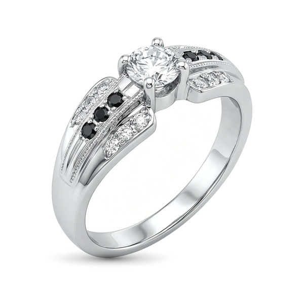 Кольцо из белого золота с бриллиантами