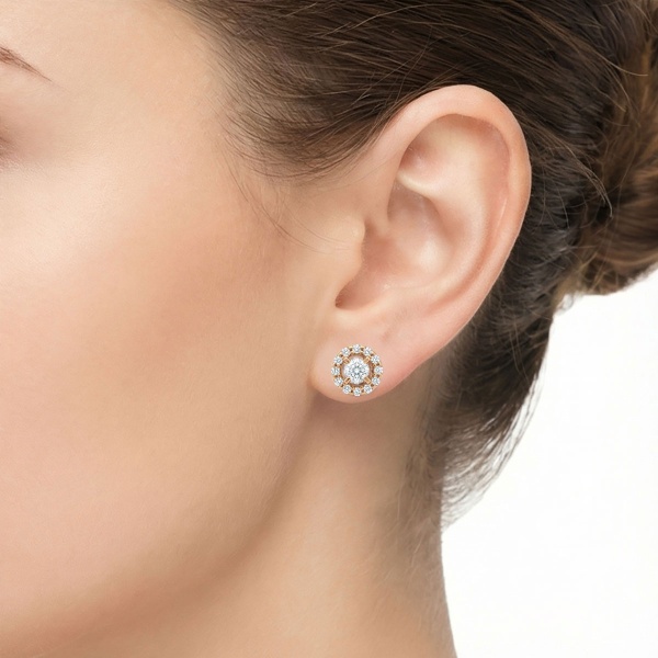 Серьги из красного золота с бриллиантами