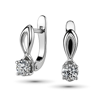 Серьги из белого золота с бриллиантами