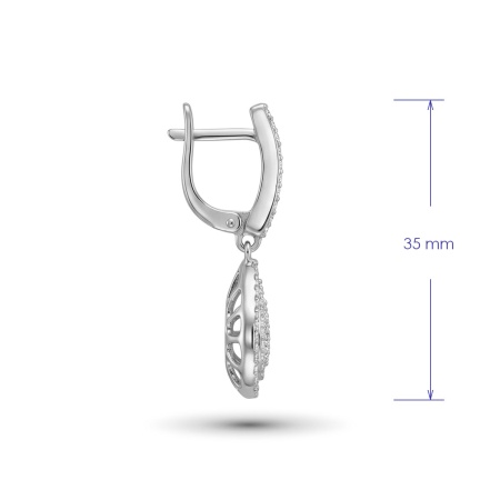 Серьги из родированного золота с бриллиантами