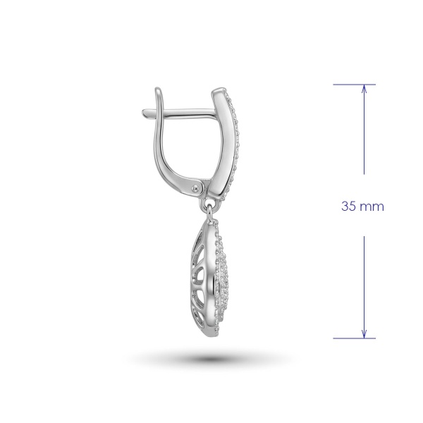 Серьги из родированного золота с бриллиантами