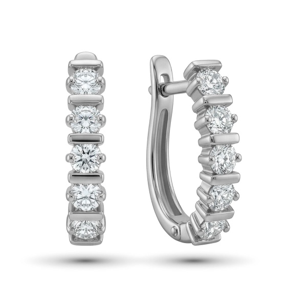 Серьги из родированного золота с бриллиантами