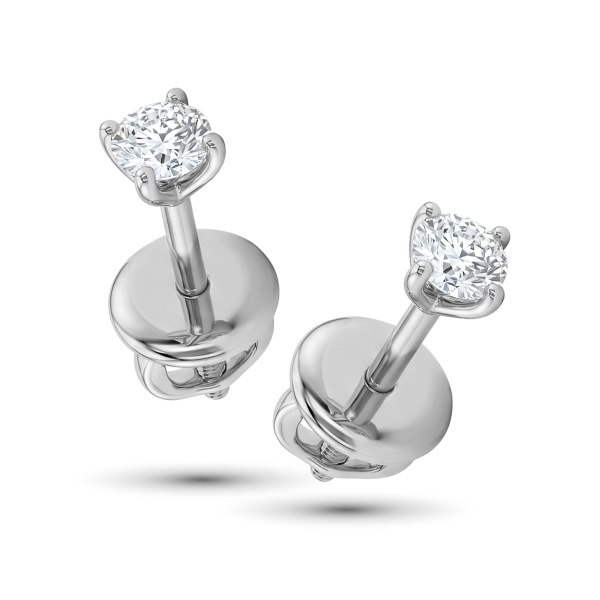 Серьги из родированного золота с бриллиантами