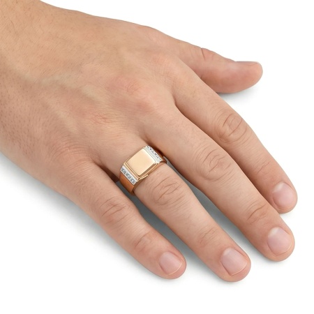 Кольцо из комбинированного золота с бриллиантами