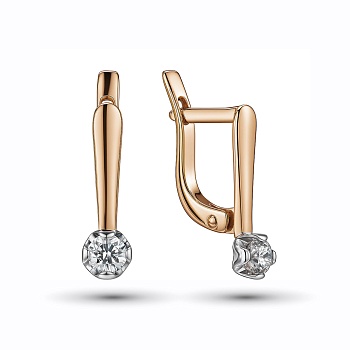 Серьги из комбинированного золота с бриллиантами