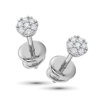 Серьги из родированного золота с бриллиантами