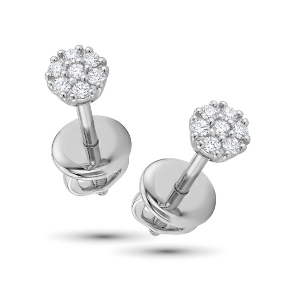 Серьги из родированного золота с бриллиантами