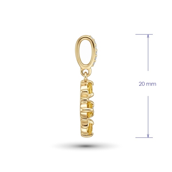 Подвеска из желтого золота с сапфирв и бриллиантами