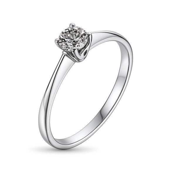 Кольцо из белого золота с бриллиантом