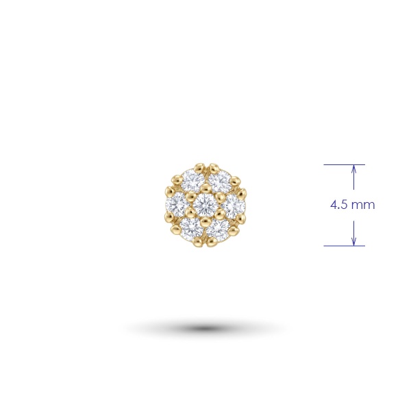 Серьги из желтого золота с бриллиантами