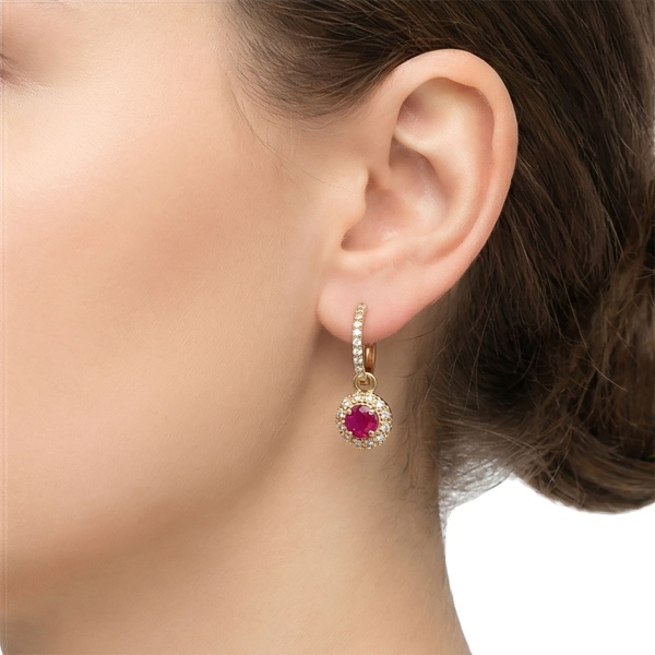 Серьги из красного золота с рубинами и бриллиантами