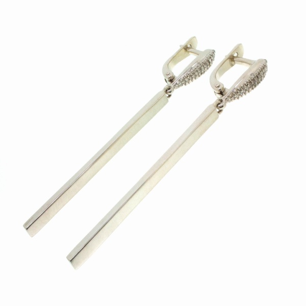 Серьги из белого золота с бриллиантами