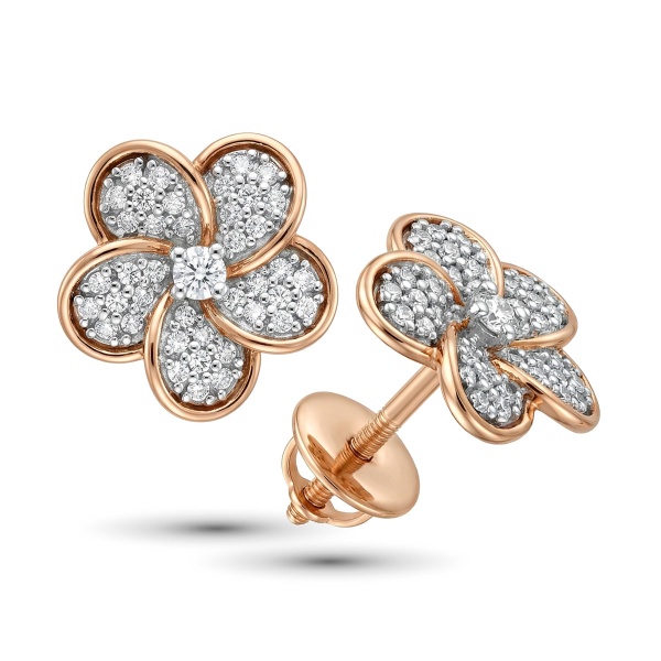 Серьги из красного золота с бриллиантами