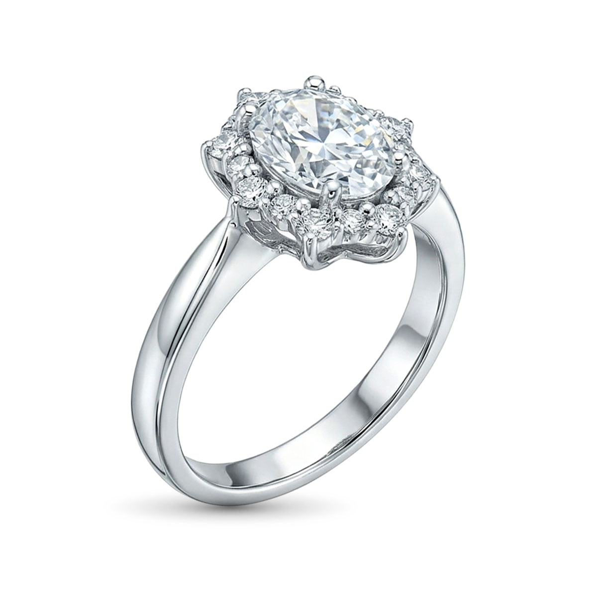 Кольцо из белого золота с бриллиантами