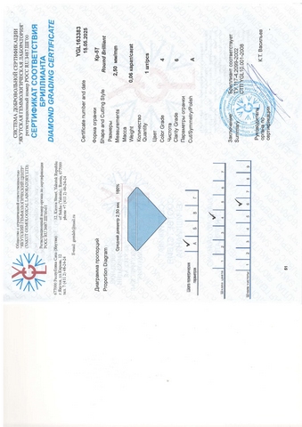 Бриллиант круглый 0,060 карат