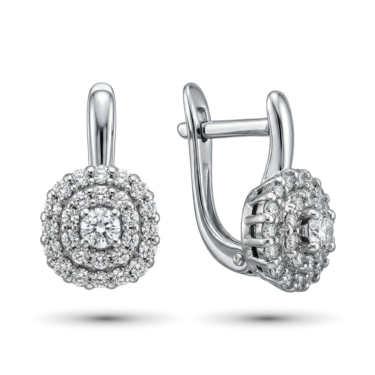 Серьги из белого золота с бриллиантами