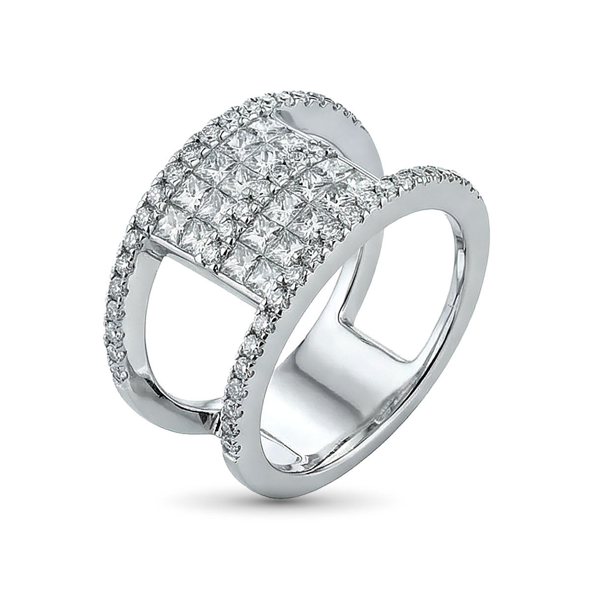 Кольцо из белого золота с бриллиантами