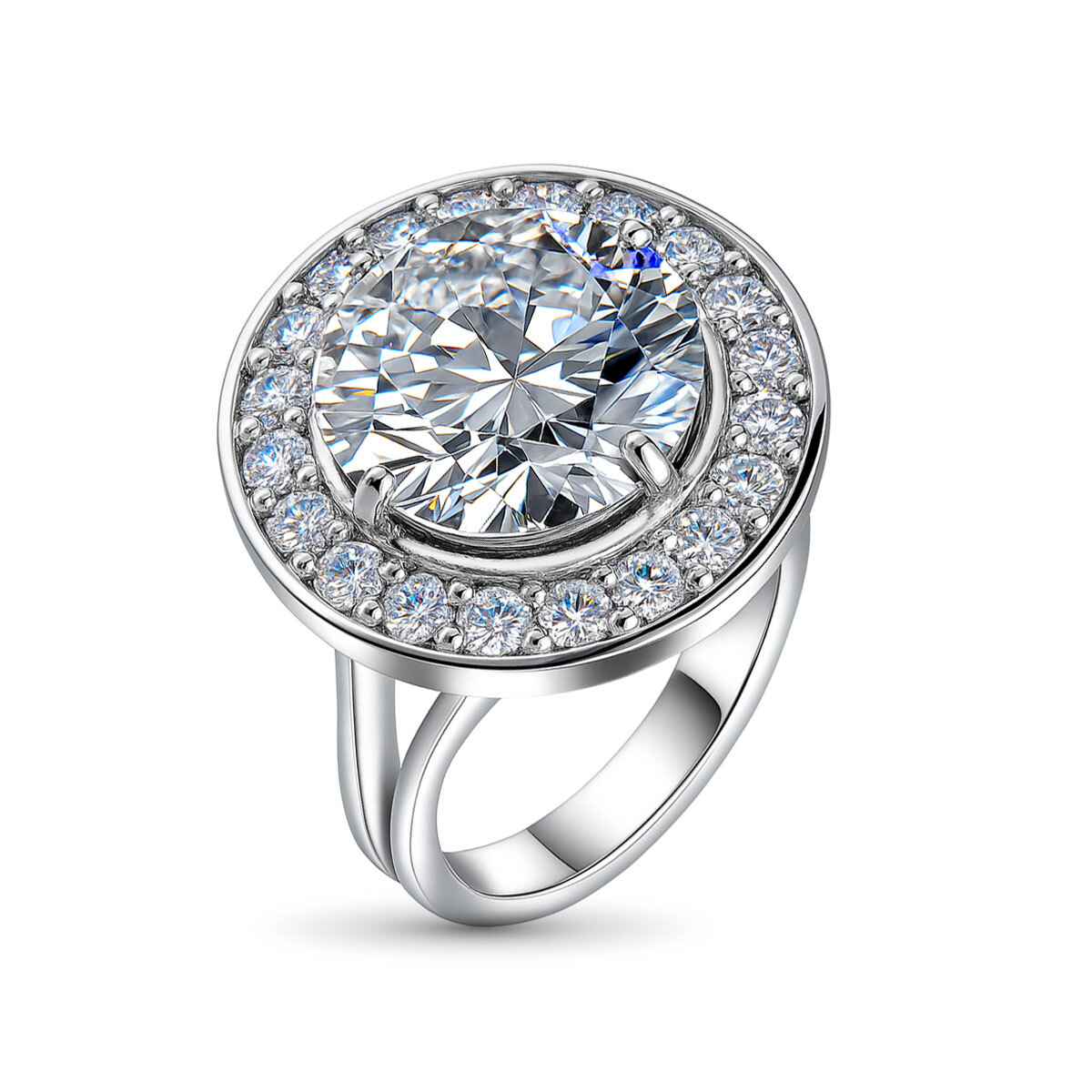 Кольцо из белого золота с бриллиантами