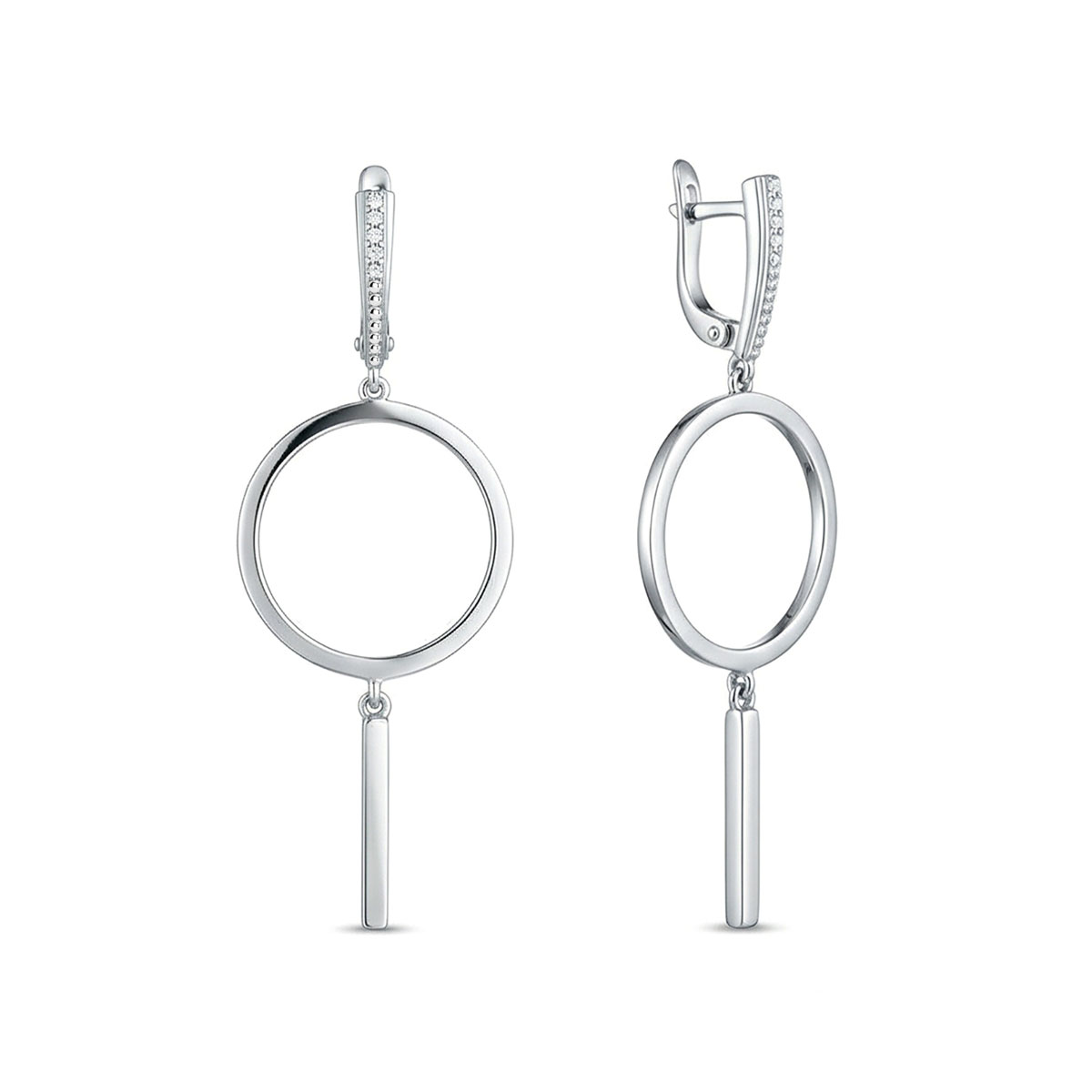 Серьги из белого золота с бриллиантами