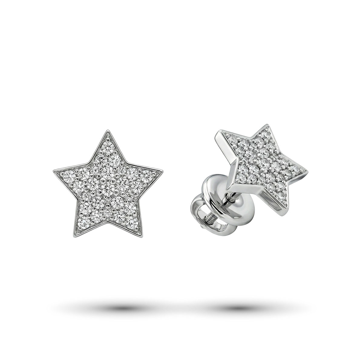 Серьги из белого золота с бриллиантами