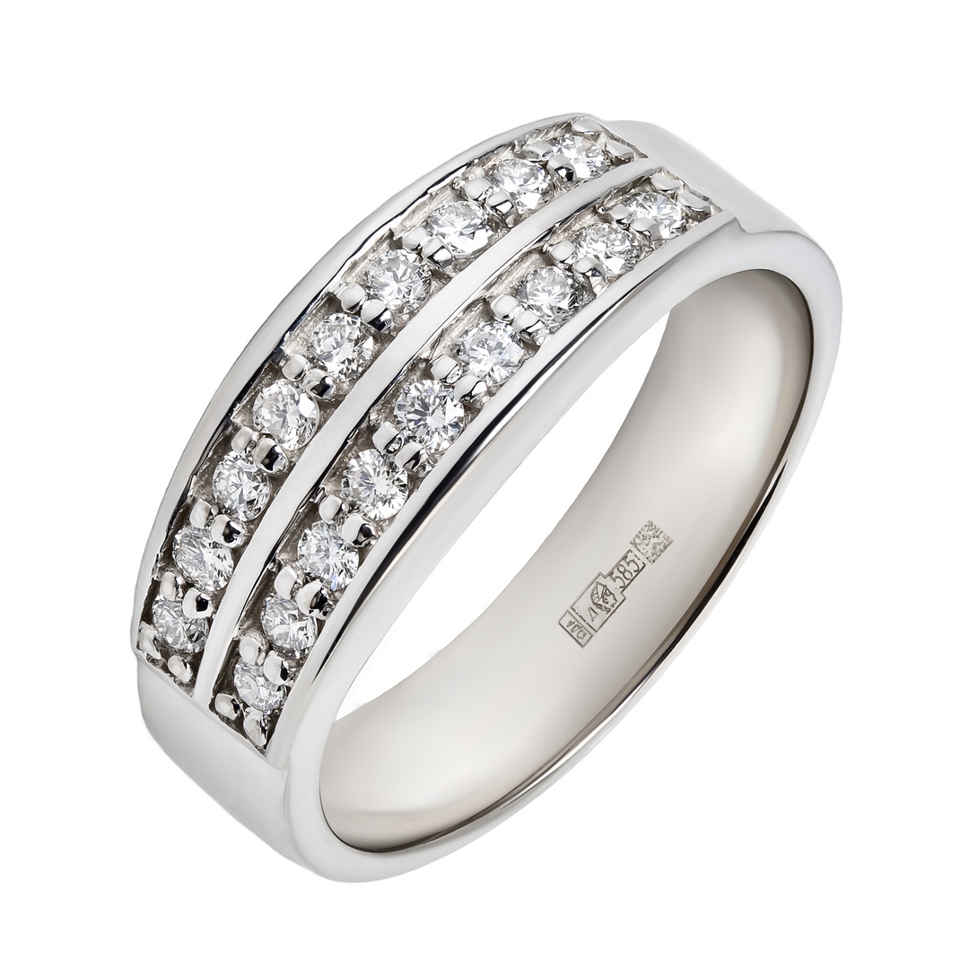 Кольцо из белого золота с бриллиантами