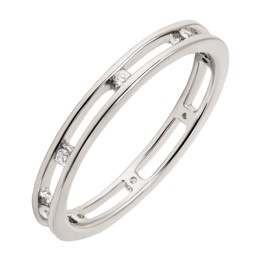 Кольцо из белого золота с бриллиантами