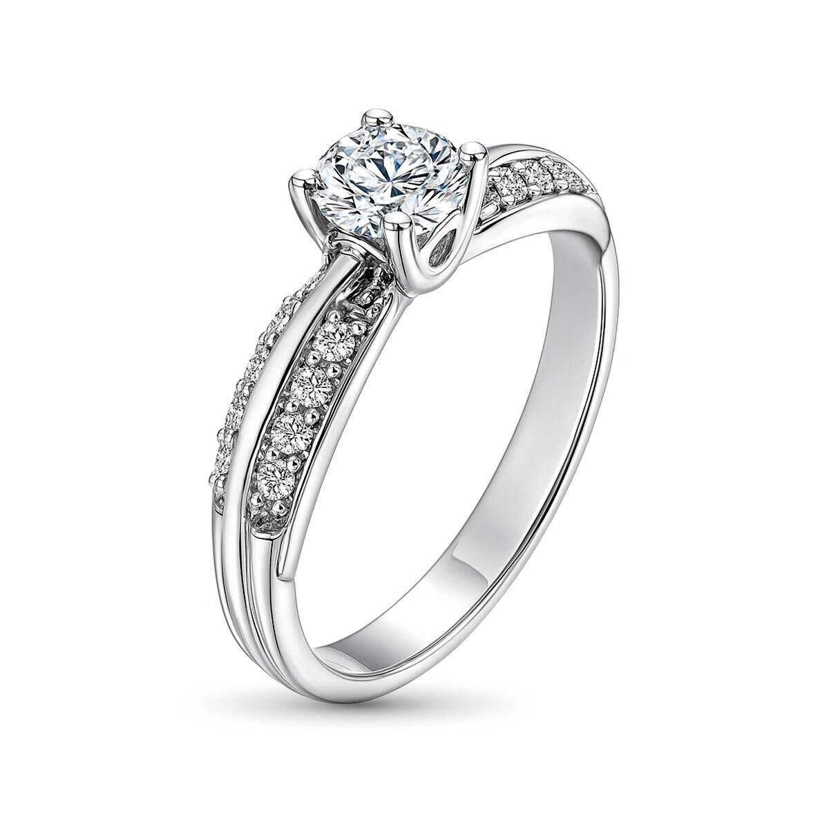 Кольцо из белого золота с бриллиантами