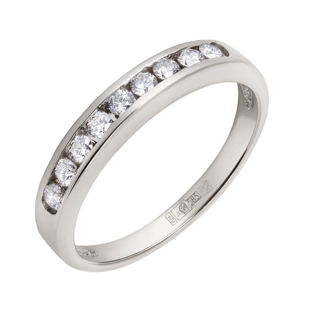 Кольцо из белого золота с бриллиантами