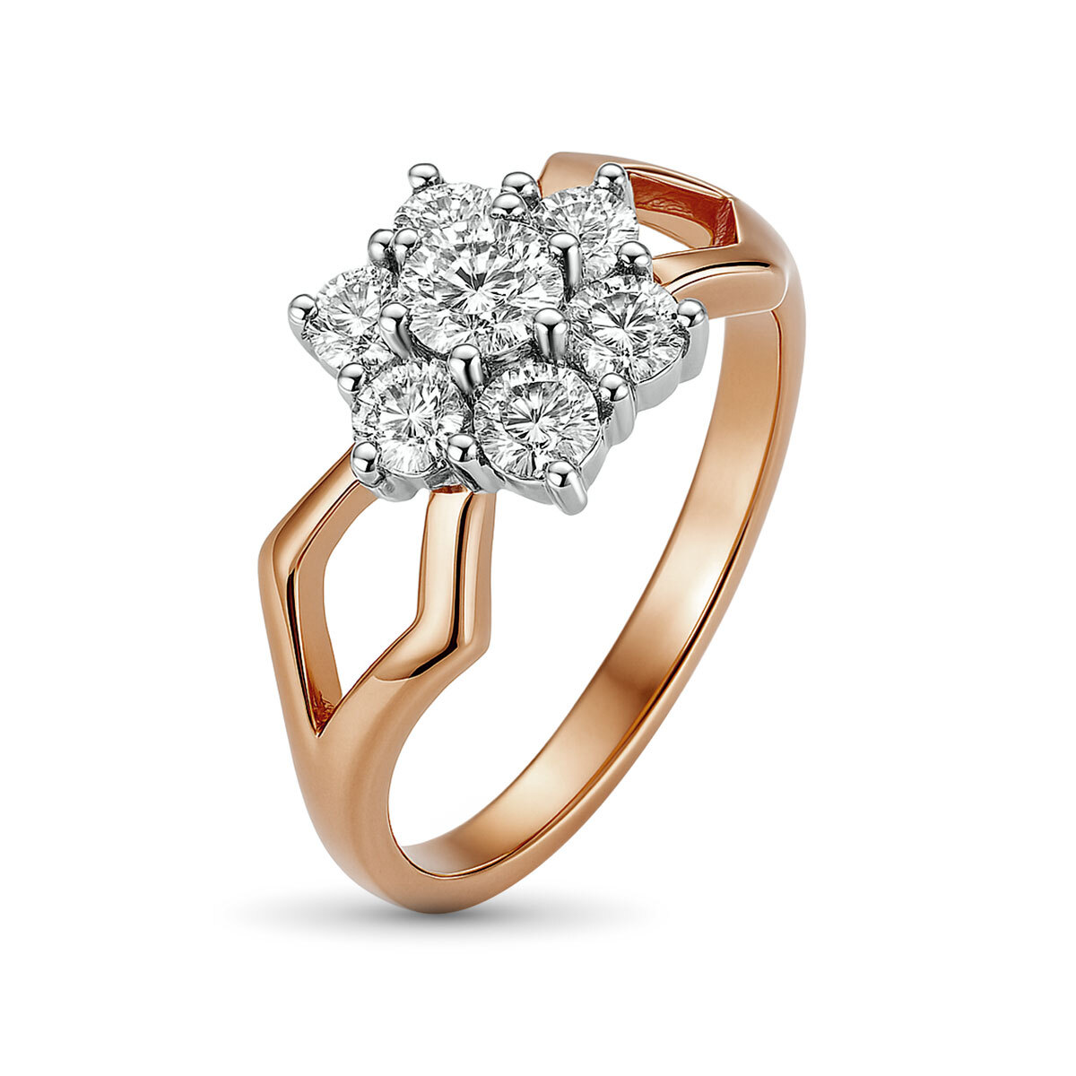 Кольцо из комбинированного золота с бриллиантами