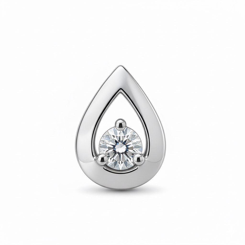 Подвеска из белого золота с бриллиантом